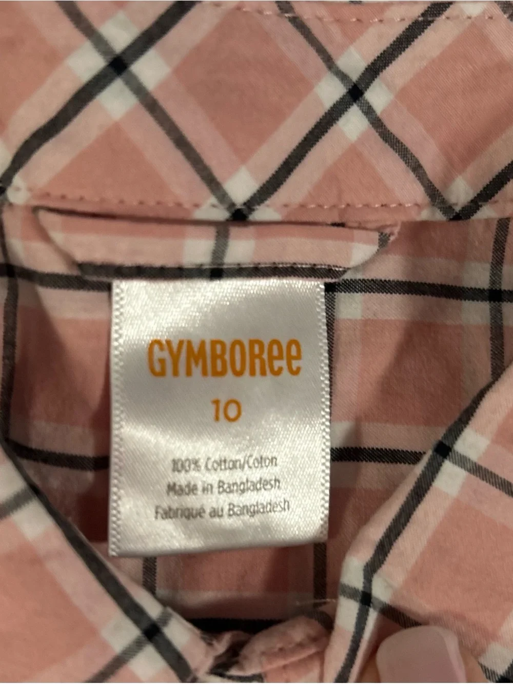 Gymboree Boys Size 10 Pink Plaid Long Sleeve Button Up NWT Ladies & Gentlemen